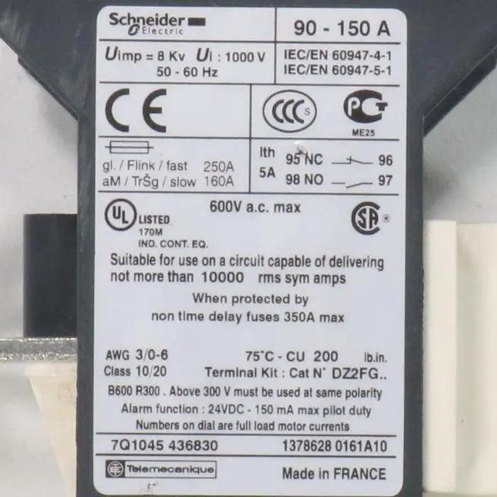 Schneider Electric LR9 D 69 Electronic Thermal Overload Relay-Electronic Thermal Overload Relay-Used Industrial Parts