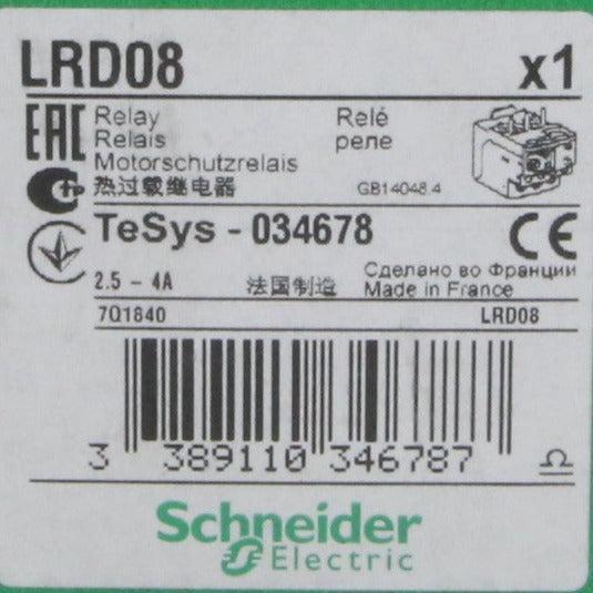 Schneider Electric LRD08 Thermal Overload Relay-Thermal Overload Relay-Used Industrial Parts