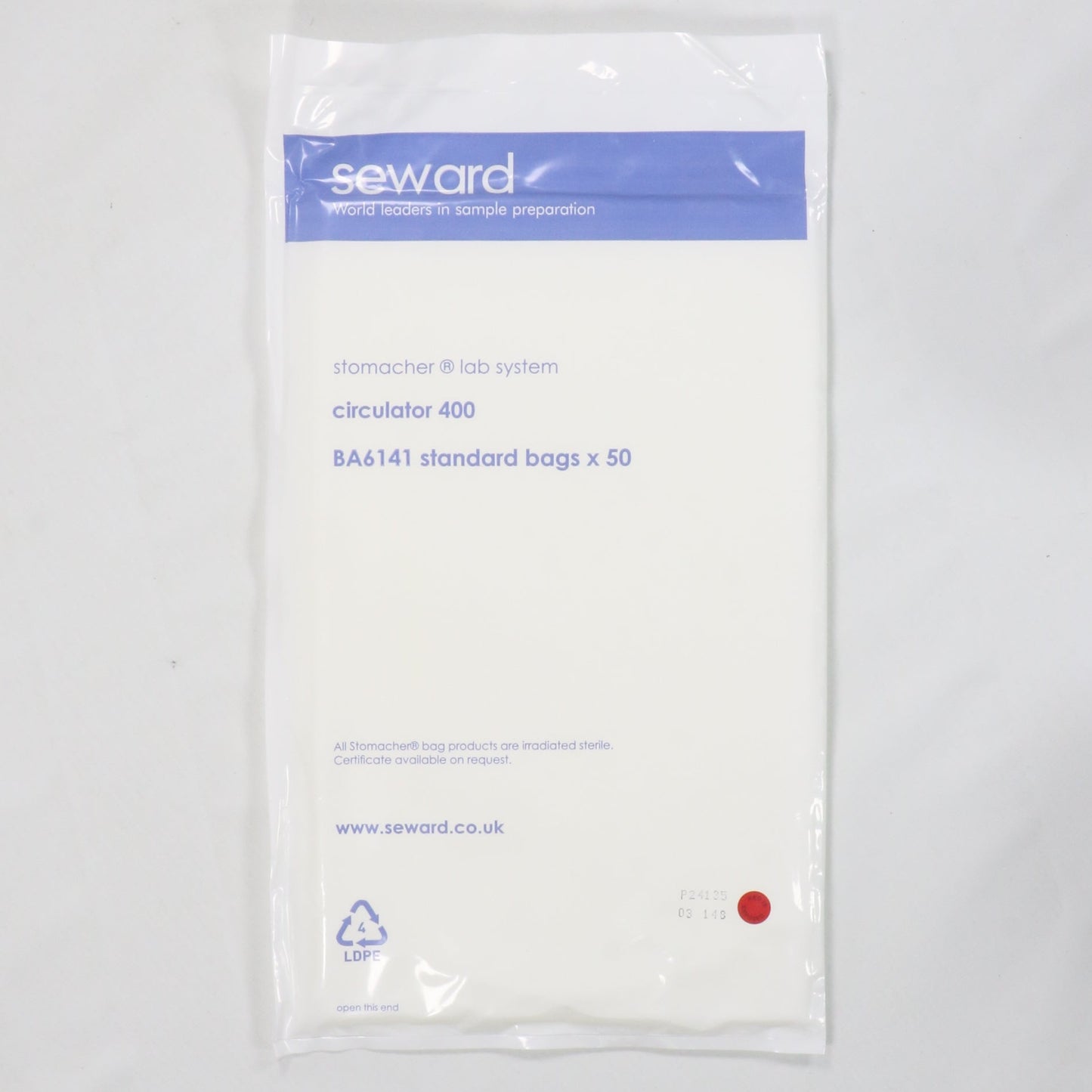 Seward Sterile Sample Bags for Stomacher 400 Circulator (x500/box)-Sterile Sample Bags-Used Industrial Parts