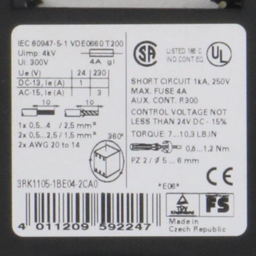 Siemens 3RK1105 1BE04 2CAO Safety Monitor-Safety Monitor-Used Industrial Parts