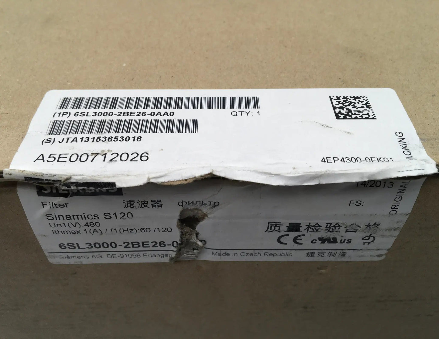 Siemens Sinamics 6SL3000 2BE26 0AA0 Motor Inductor-Motor Inductor-Used Industrial Parts