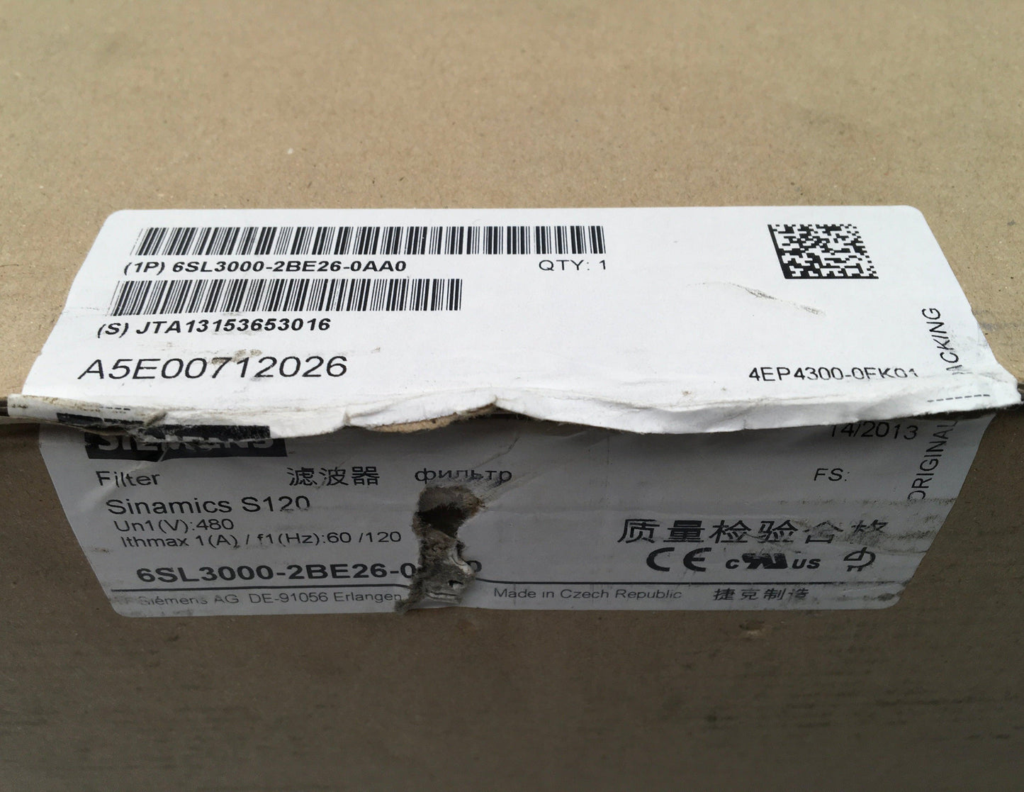 Siemens Sinamics 6SL3000 2BE26 0AA0 Motor Inductor-Motor Inductor-Used Industrial Parts