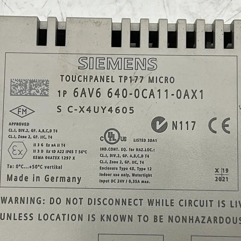 Siemens Touchpanel TP177 Micro Operator Panel - 6AV6 640-0CA11-0AX1-Operator Panel-Used Industrial Parts