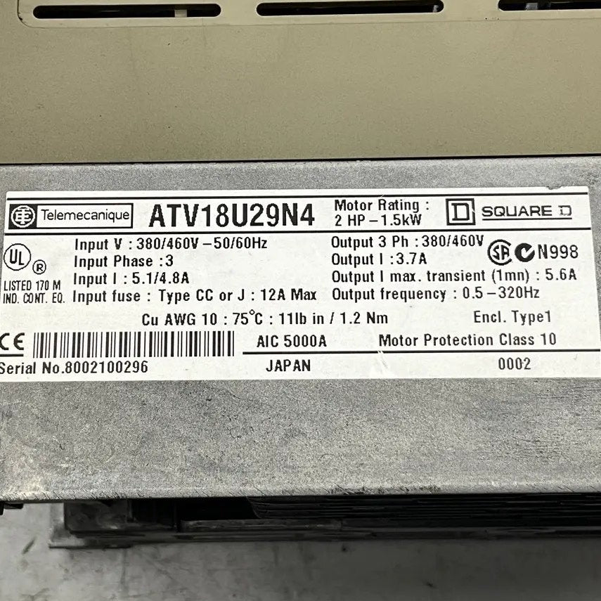 Telemecanique Altivar 18 Frequency Inverter - 1.5 kW-Frequency Inverter-Used Industrial Parts