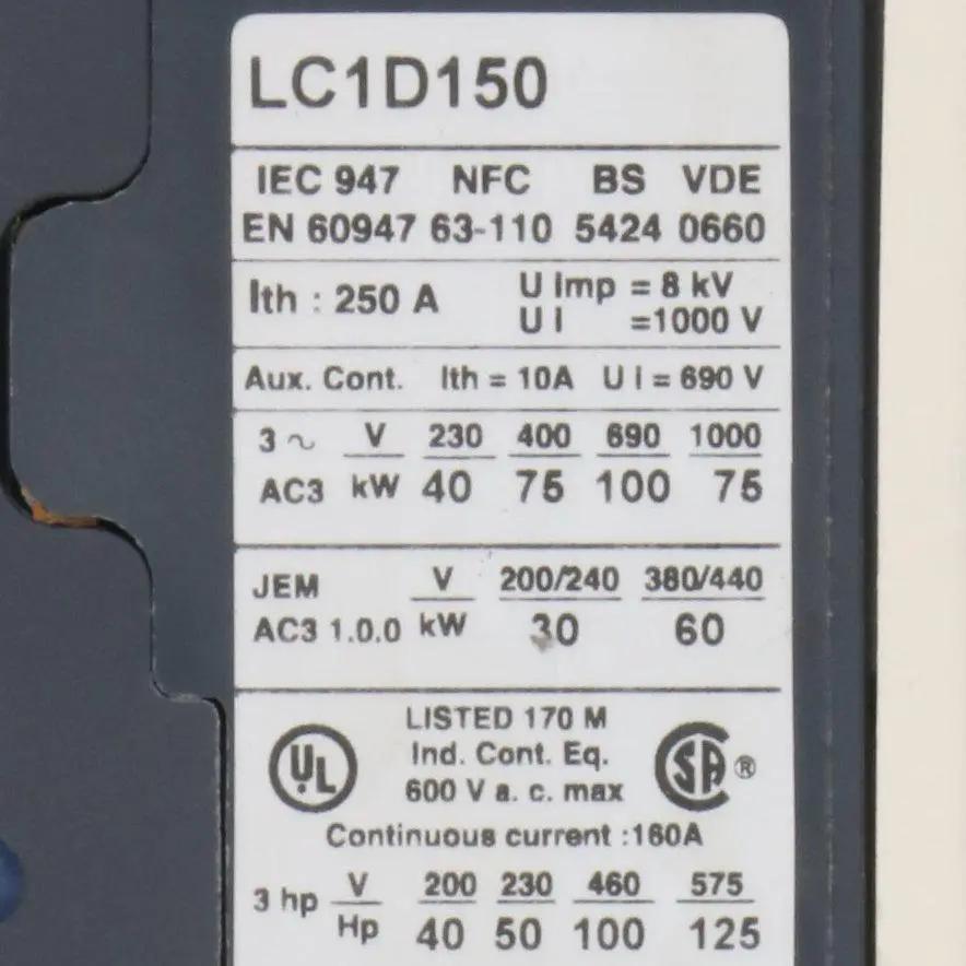 Telemecanique LC1D150 Contactor-Contactor-Used Industrial Parts