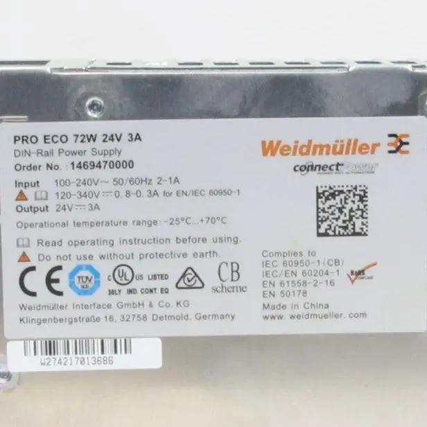 Weidmuller Pro Eco 72W 24V 3A Power Supply-Power Supply-Used Industrial Parts