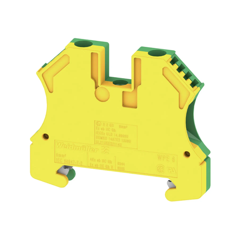 Weidmuller WPE 6 PE Terminal Block (x50pcs)-PE Terminal Block-CA-07-05-07-6152428779762-Used Industrial Parts