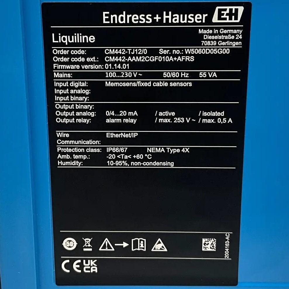 Endress+Hauser Liquiline CM442-TJ12/0 Digital Field Transmitter-Digital Field Transmitter-Used Industrial Parts