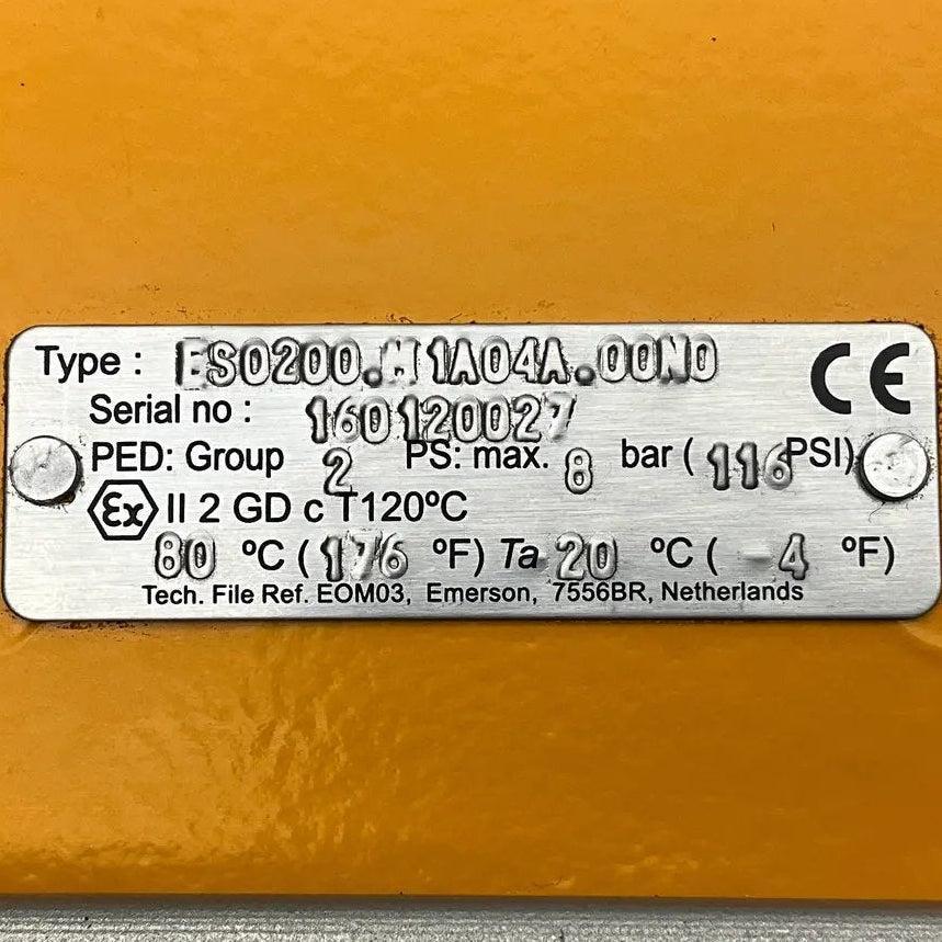 Emerson ES0200 Pneumatic Actuator with Kitz Corporation UTBZM-FS(C) Ball Valve Assembly-Pneumatically Actuated Ball Valve Assembly-Used Industrial Parts