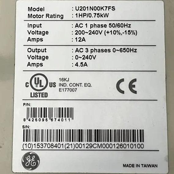 GE General Electric VAT200 Variable Frequency Drive - 0.75 kW-Variable Frequency Drive-Used Industrial Parts
