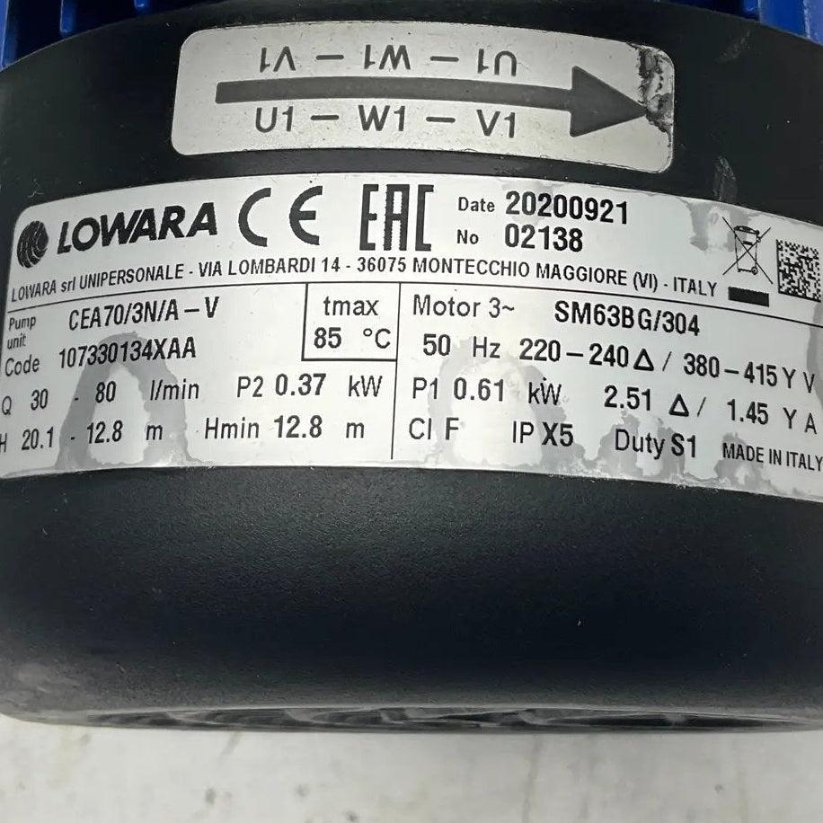 Lowara Centrifugal Pump: Lowara CEA70/3N/A-V Centrifugal Pump