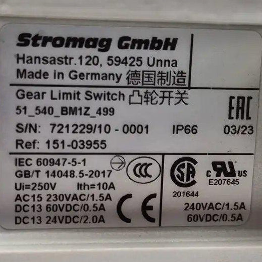 Stromag 51_540_BM1Z_499 Gear Limit Switch-Gear Limit Switch-Used Industrial Parts