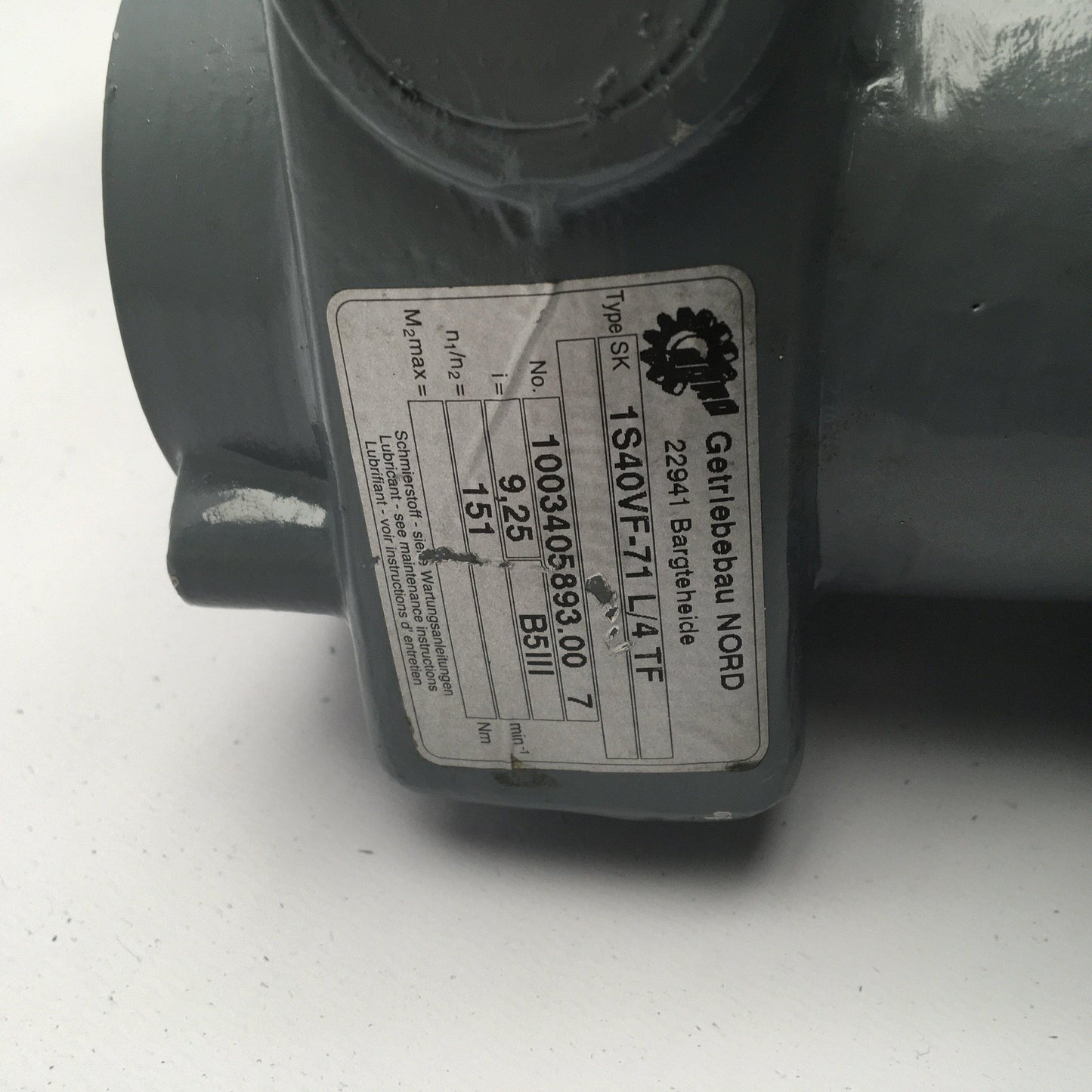 Nord Gear motor 71 L/4 TF-Electric Motors-Used Industrial Parts