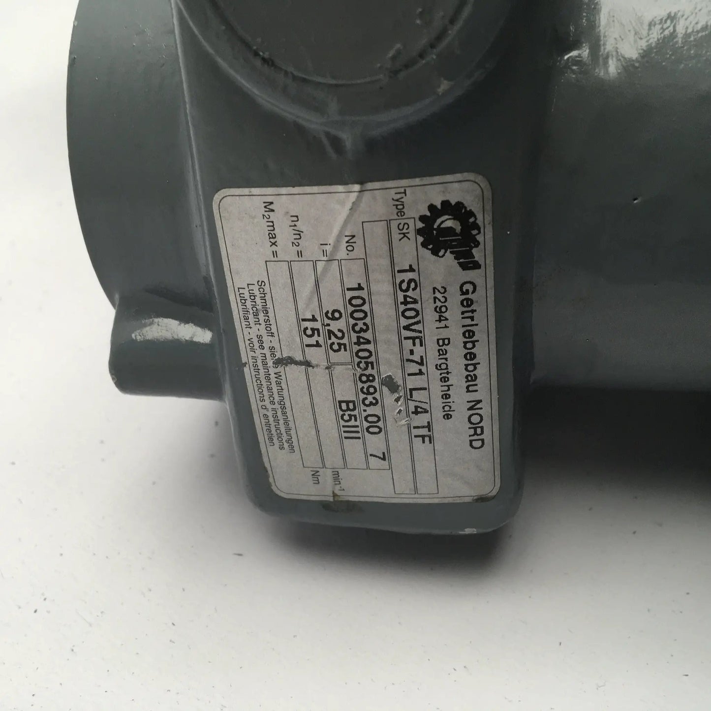Nord Gear motor 71 L/4 TF-Electric Motors-Used Industrial Parts