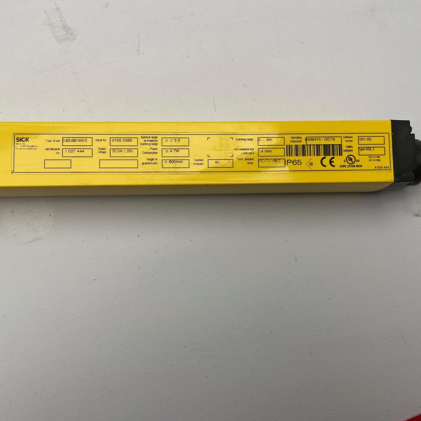 SICK C4000 Eco C40S-0601AA310 Transmitter-Safety Light Curtain-Used Industrial Parts