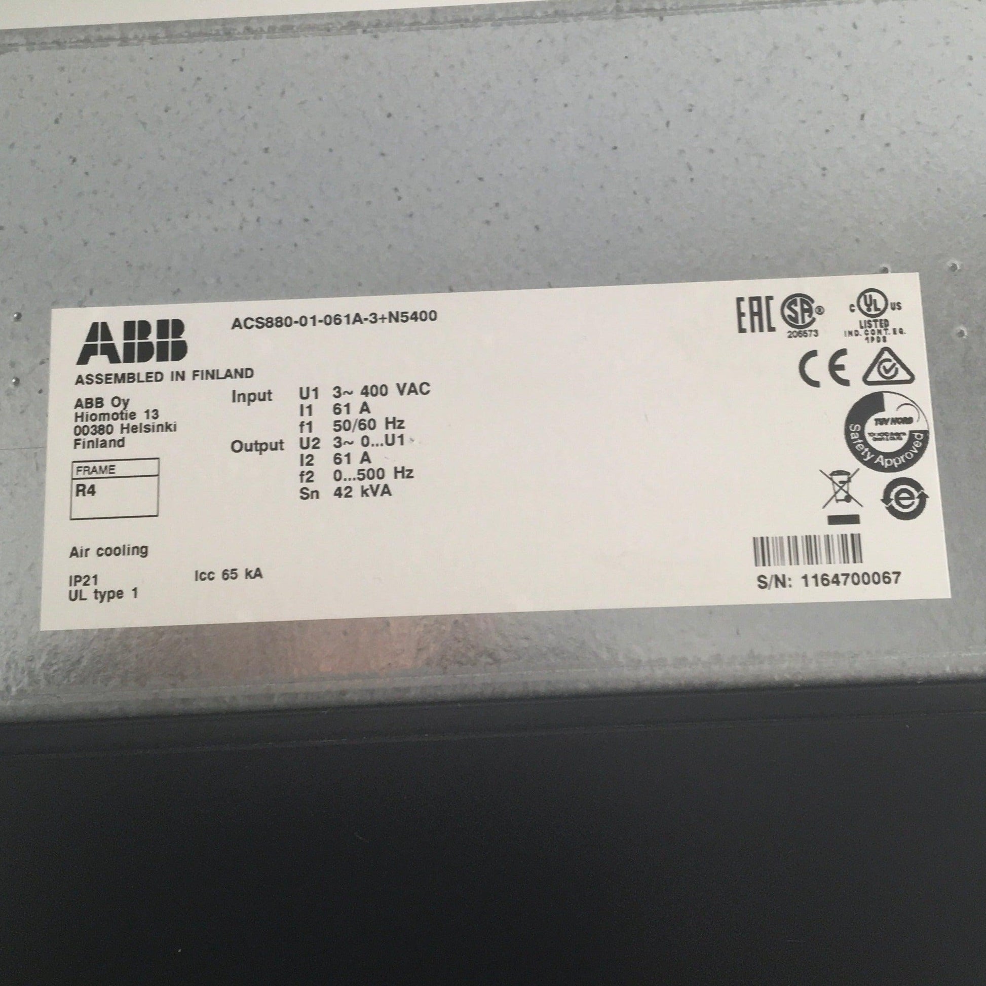 ABB ACS 880 01 061A 3 Single Drive-Single Drive-Used Industrial Parts