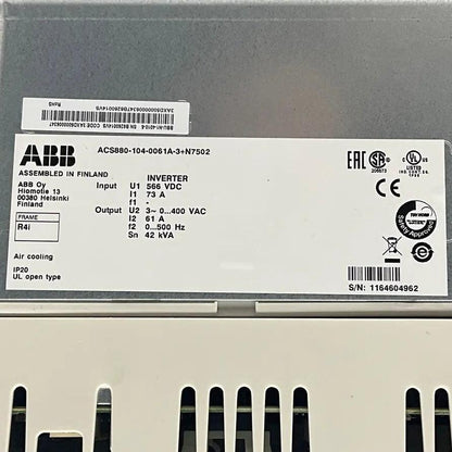 ABB ACS880-104-0061A-3+N7502 Inverter-Inverter-Used Industrial Parts