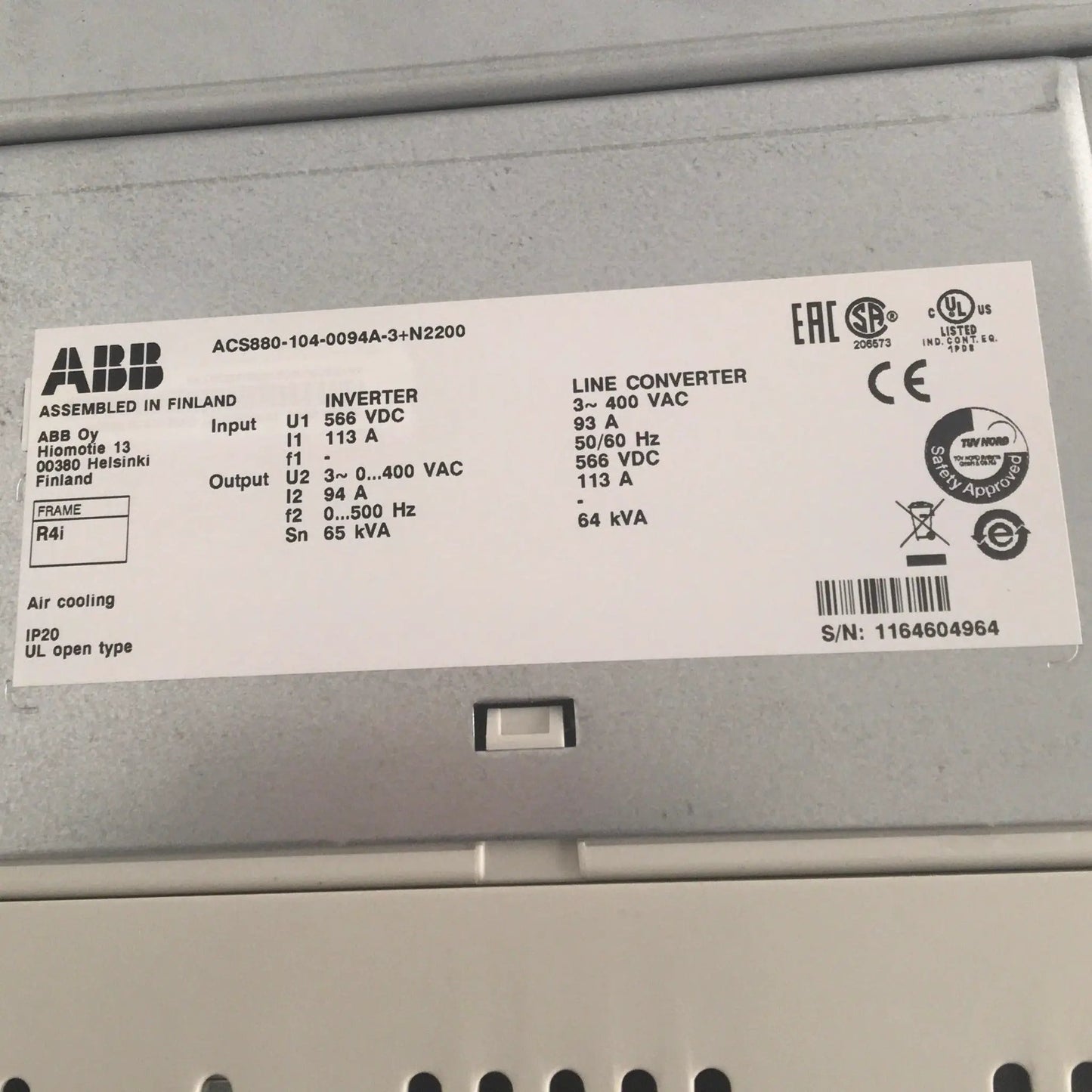 ABB ACS880-104-0094A-3 Inverter/Line Converter-Frequency Converter-Used Industrial Parts