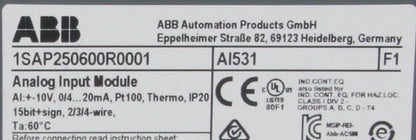 ABB AI531 Analog Input Module & Terminal Unit-Analog Input Module-Used Industrial Parts