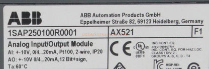 ABB AX521 Analog Input/Output Module-Analog Input/Output Module-AE-01-07-Used Industrial Parts