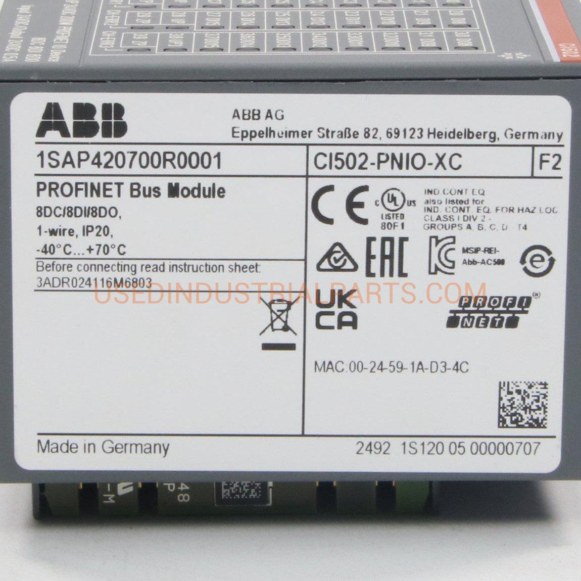 ABB CI502 PNIO XC Profinet Bus Module-Profinet Bus Module-CB-01-06-01-Used Industrial Parts