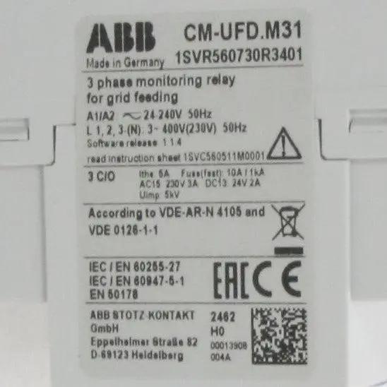 ABB CM-UFD.M31 3~Phase Monitoring Relay-3 Phase Monitoring Relay-Used Industrial Parts
