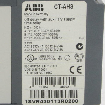 ABB CT AHS Time Delay Relay-Time Delay Relay-CA-04-05-05-Used Industrial Parts