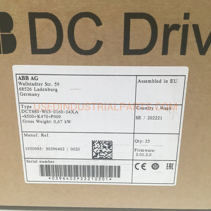 ABB DCT880 W03 0160 04XA DC Drive-DC Drive-Used Industrial Parts