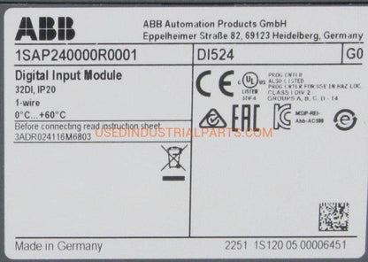 ABB DI524 Digital Input Module & Terminal Block-Digital Input Module-AE-01-06-05-Used Industrial Parts