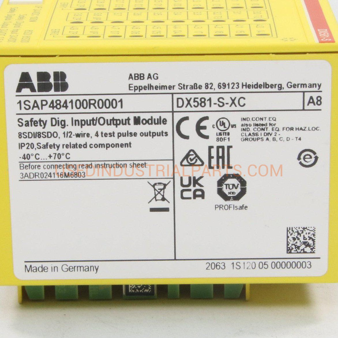 ABB DX581 S XC Safety Digital IO Module-Safety Digital Input/Output Module-CB-01-05-01-Used Industrial Parts