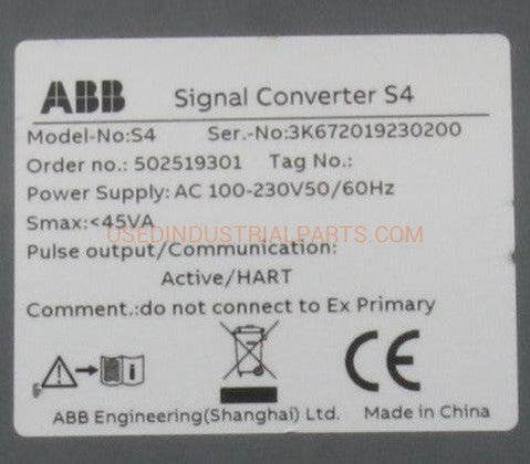 ABB FSM4000 S4 Electromagnetic Flow Meter Signal Converter-Signal Converter-DB-02-03-01-Used Industrial Parts