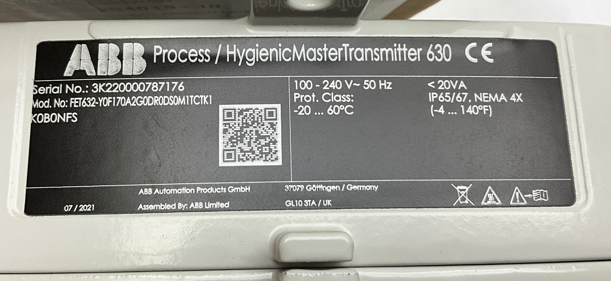 ABB HygienicMaster 630 Electromagnetic Flowmeter & Transmitter Set-Electromagnetic Flow Meter-Used Industrial Parts