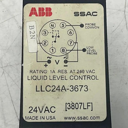 ABB LLC24A-3673 Liquid Level Control Relay - 380LF-Liquid Level Control Relay-Used Industrial Parts