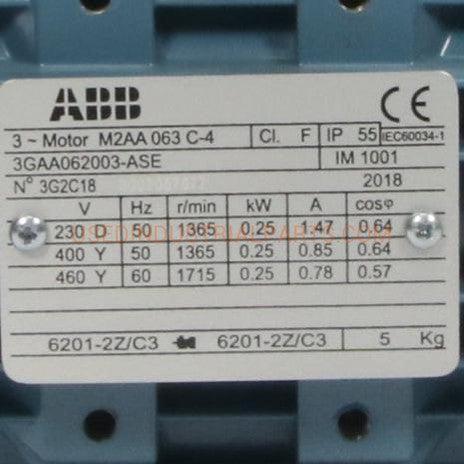 ABB M2AA063C 4 Three Phase Motor-Three Phase Motor-AE-07-01-01-Used Industrial Parts