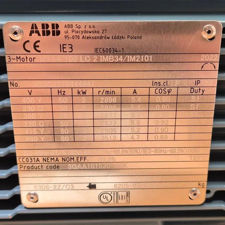 ABB M3AA 100LC 2 Three Phase Asynchronous Motor-Three-Phase Asynchronous Motor-Used Industrial Parts