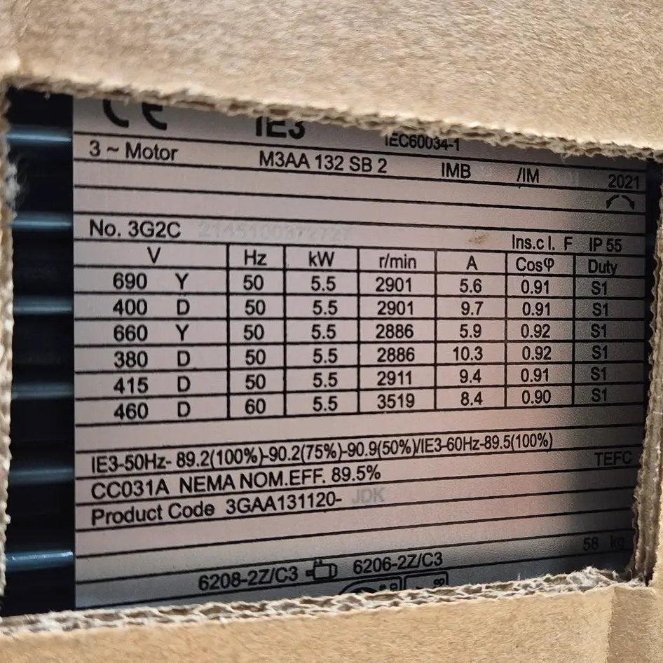ABB M3AA 132SB 2 Three Phase Asynchronous Motor-Three-Phase Asynchronous Motor-Used Industrial Parts