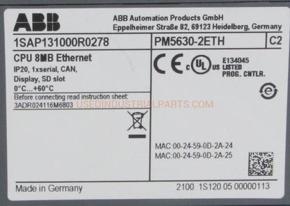 ABB PM5630-2ETH PLC Assembly-Programmable Logic Controller Modules-AE-02-06-04-Used Industrial Parts