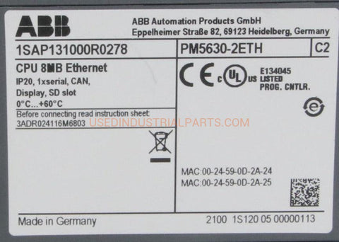 Image of ABB PM5630-2ETH PLC & Communication Module-Programmable Logic Controller Modules-AE-02-06-04-Used Industrial Parts