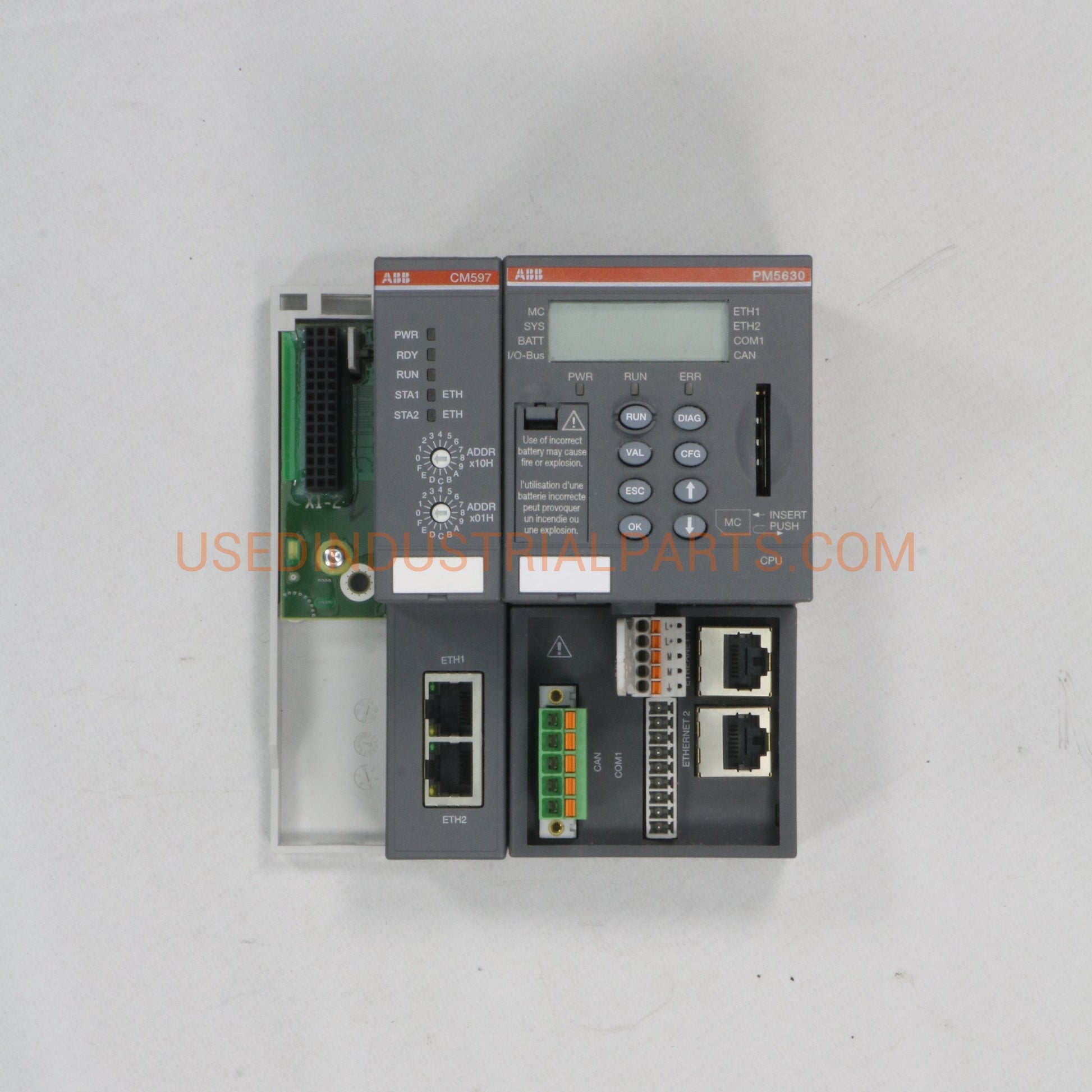 ABB PM5630-2ETH Processor & CM597 Communication Module-Programmable Logic Controller Modules-AE-01-06-Used Industrial Parts