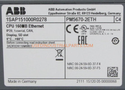 ABB PM5670-2ETH PLC & Communication Modules-Programmable Logic Controller Modules-AE-02-06-03-Used Industrial Parts