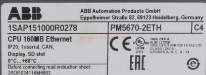 ABB PM5670-2ETH Programmable Logic Controller & Modules-Programmable Logic Controller Modules-AE-01-06-Used Industrial Parts