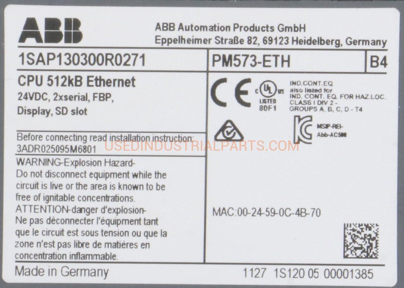 ABB PM573-ETH PLC Assembly-Programmable Logic Controller Modules-AE-02-07-01-Used Industrial Parts