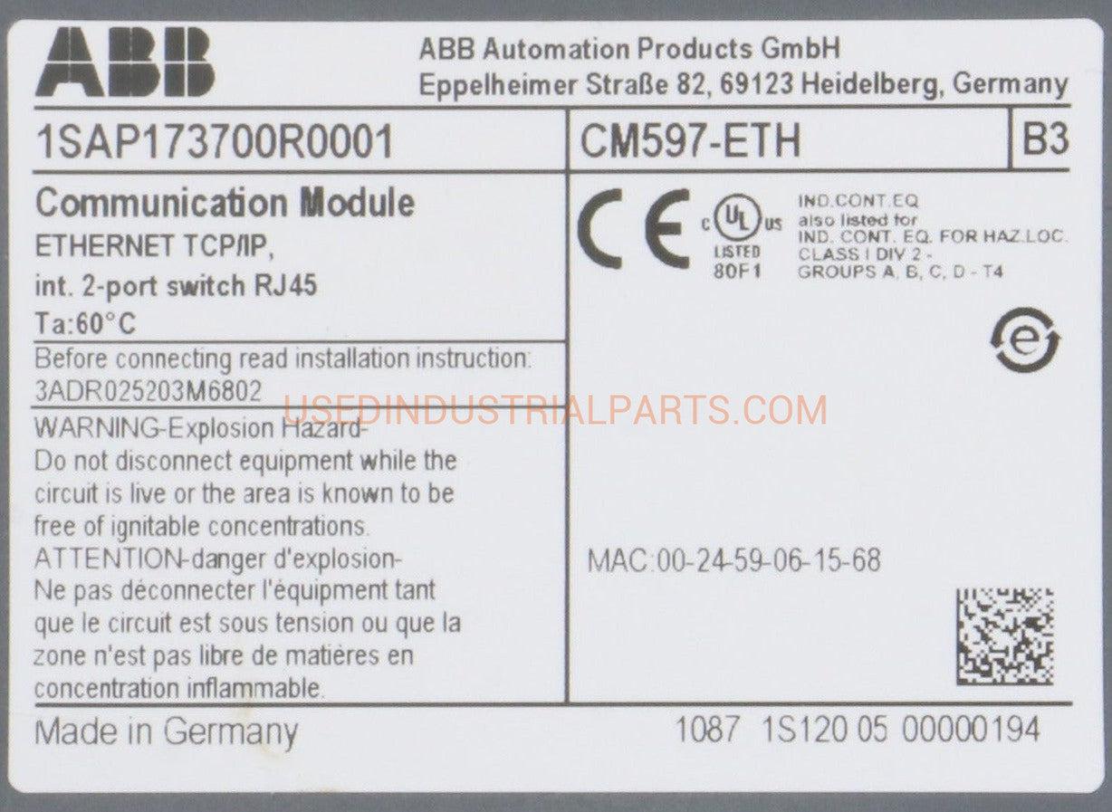 ABB PM573-ETH PLC Assembly-Programmable Logic Controller Modules-AE-02-07-01-Used Industrial Parts