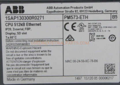 ABB PM573-ETH Programmable Logic Controller-Programmable Logic Controller-AB-01-02-Used Industrial Parts