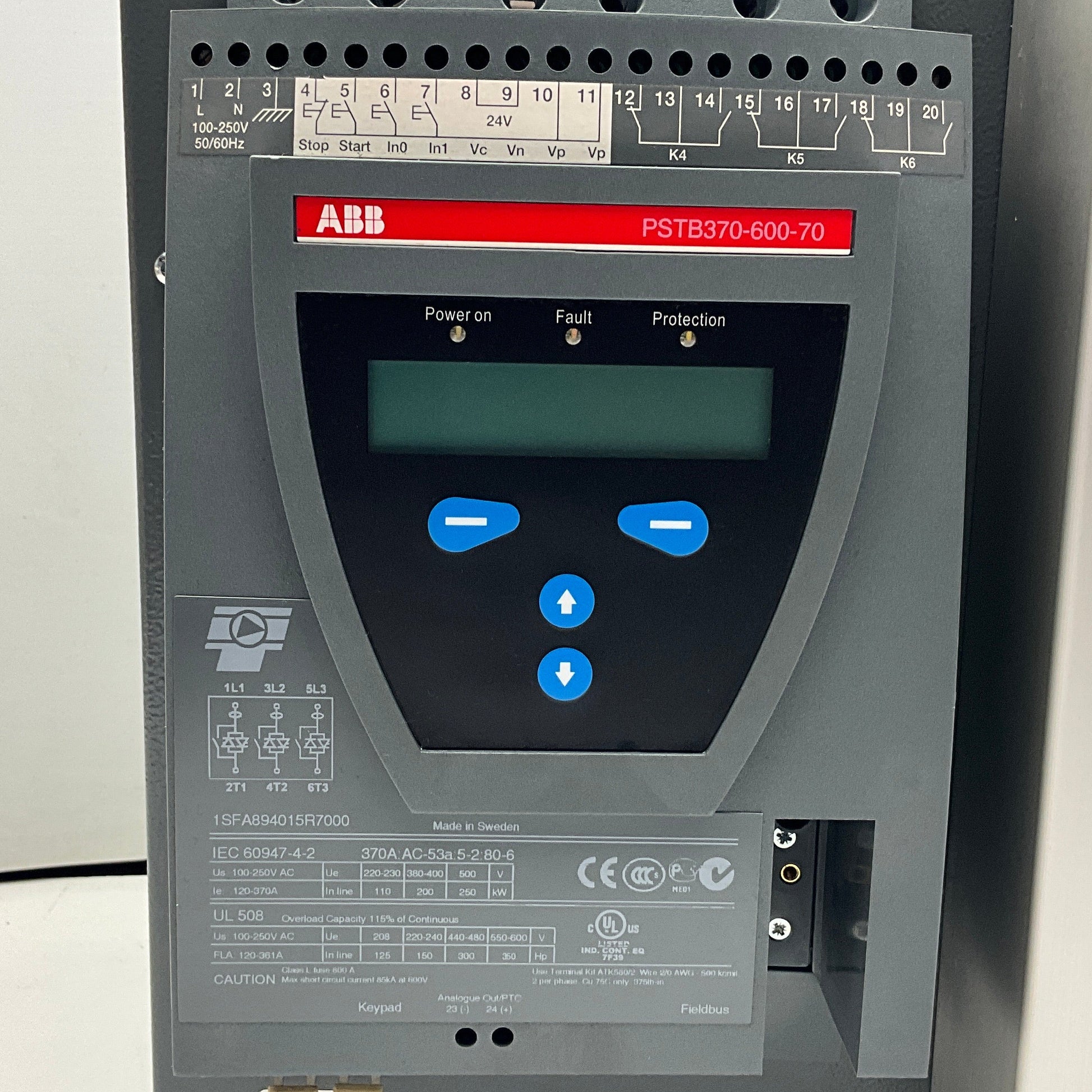 ABB PSTB370-600-70 High Performance Soft Starter-High Performance Soft Starter-Used Industrial Parts