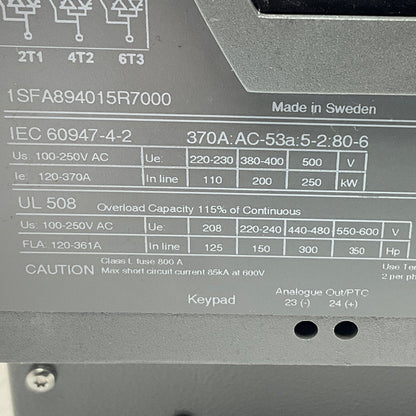 ABB PSTB370-600-70 High Performance Soft Starter-High Performance Soft Starter-Used Industrial Parts