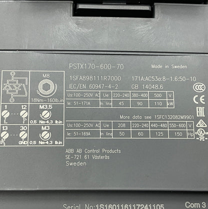 ABB PSTX170-600-70 Soft Starter with HMI Module-Soft Starter with HMI Module-Used Industrial Parts