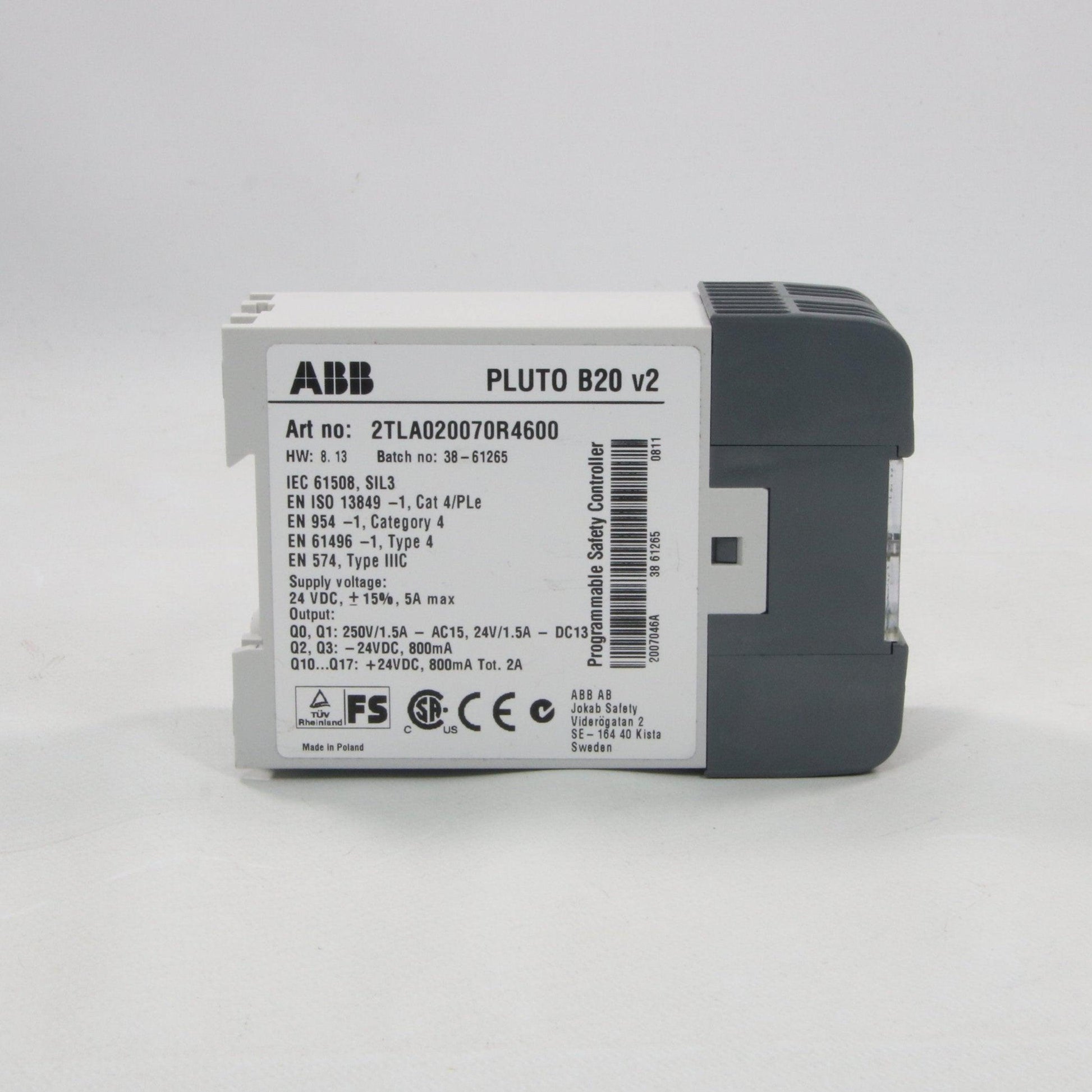 ABB Pluto B20 v2 Programmable Safety Controller-Programmable Safety Controller-Used Industrial Parts