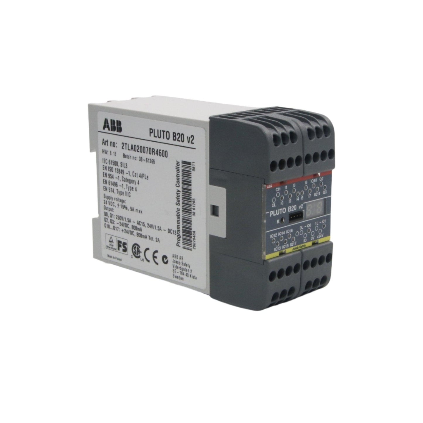 ABB Pluto B20 v2 Programmable Safety Controller-Programmable Safety Controller-Used Industrial Parts