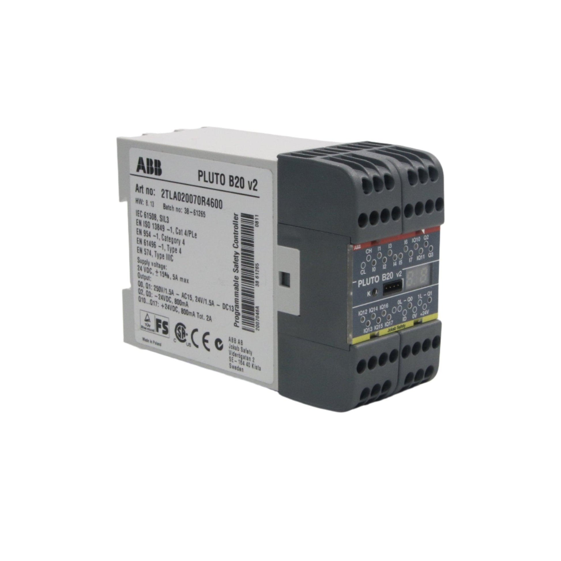 ABB Pluto B20 v2 Programmable Safety Controller-Programmable Safety Controller-Used Industrial Parts